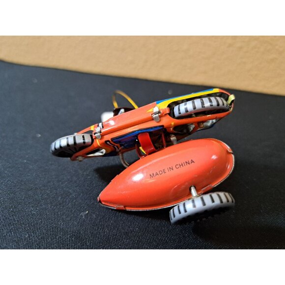 Vintage Tin Toy Motorcycle With Sidecar Ornament - Picture 5 of 6